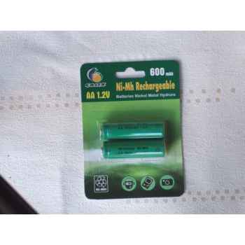 Blister de 2 batteries rechargeables 1,2 volts 600 mah aa Jiawei -Ni-Mh 600mAh