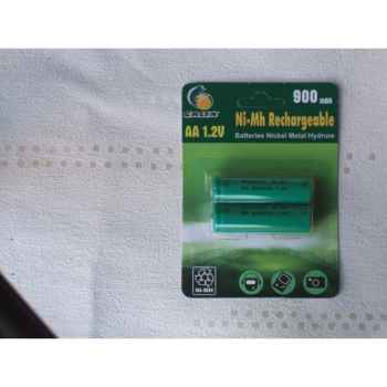 Blister de 2 batteries rechargeables 1,2 volts 900 mah aa Jiawei -Ni-Mh 900mAh