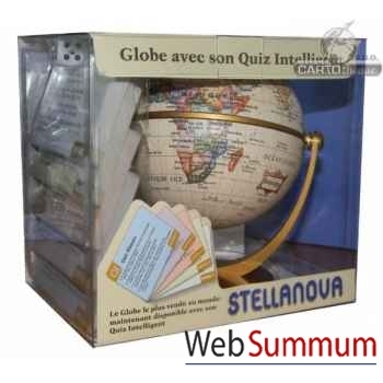 Globe iq 10 cm antique avec quiz Cartothèque EGG -SLIQ10ANTI