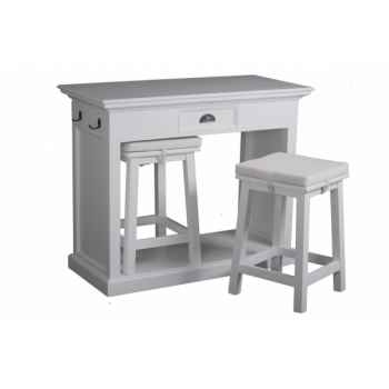 Set table de cuisine (avec 2 tabourets et coussins) collection halifax Nova Solo -T767