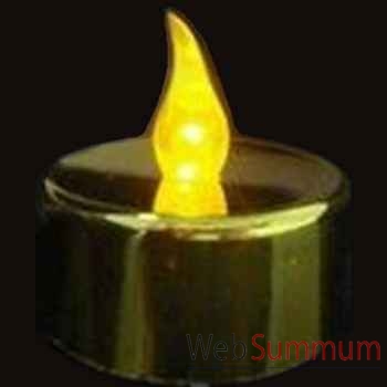 12 bougies led dorées avec flammes jaunes Produits Zen -CP04