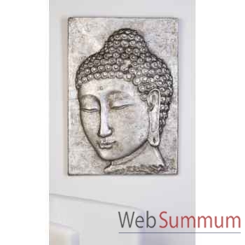 Peinture \"buddha\" poly argenté Casablanca Design -51602