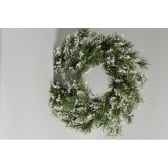 couronne floquee green glacier 72 branches 50 cm kaemingk 688507