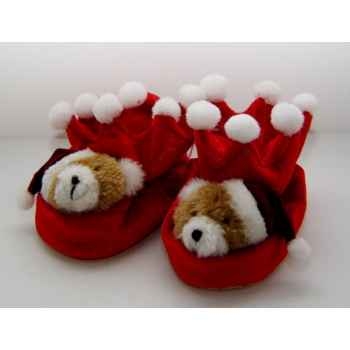 Chaussons noel velours 13,8cm ours Peha -BB-40155