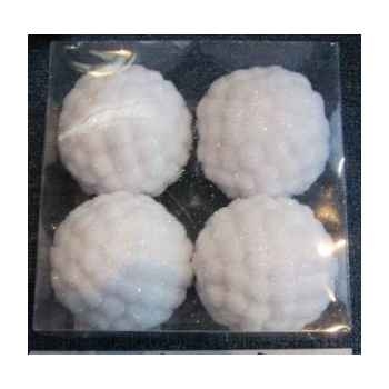 4 fig à susp boule de neige 8cm attaches Peha -RN-40180