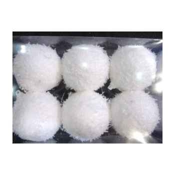 6 boules de neige 6cm attaches Peha -RN-56085
