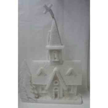 Fig à susp eglise avec neige 68cm Peha -RN-58300