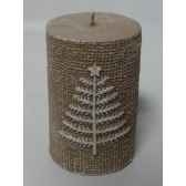 bougie motif sapin 7x10cm beige peha c10340