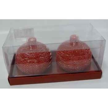 2 bougies motif sapin 7,5cm rouge Peha -CL-10345