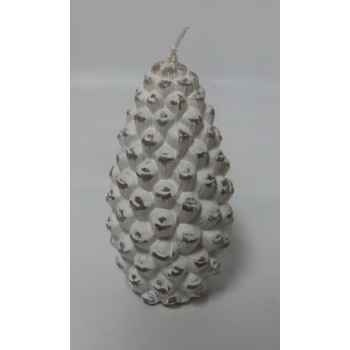 Bougie pomme de pin 10,5cm blanc Peha -CL-10455
