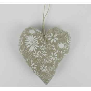 Coeur en dentelle à susp 12cm blanc/gris Peha -TR-34351
