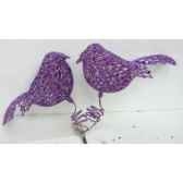 oiseau sur clip violet clair 2ass peha tr 36755