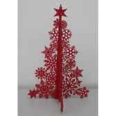 sapin en bois flocon de neige 35cm rouge peha gf 70365