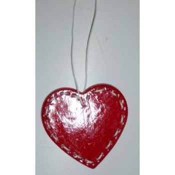 Fig a susp coeur 7cm rouge/blanc Peha -TR-27735