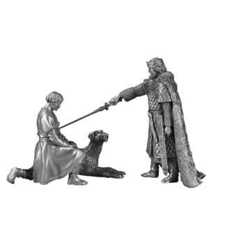 Figurines étains L\'adoubement de Perceval par le roi Arthur- -AD019