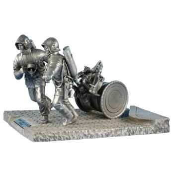 Figurines étains Sapeur pompier porte lance équipe d\'attaque et dévidoir-France -FW004