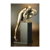 figurine bronze homme stretching on pedestabody talk wu72471