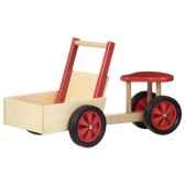 triporteur natureet rouge en bois 1406