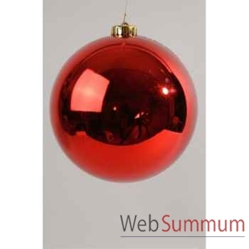 Boule plastique uni brillant rouge noël 200 mm Kaemingk -22417