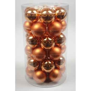 Mini-boules en verre brill-mat 40 mm citrouille Kaemingk -10423