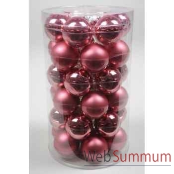 Mini-boules en verre brill-mat 40 mm rose Kaemingk -10429