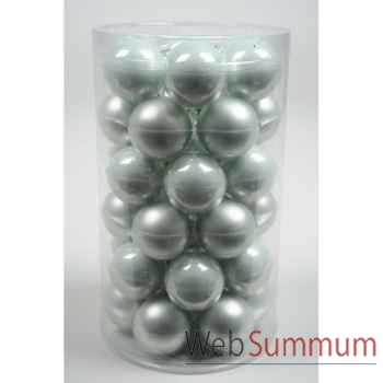 Mini-boules en verre email-mat 40 mm menthe blanche Kaemingk -10432