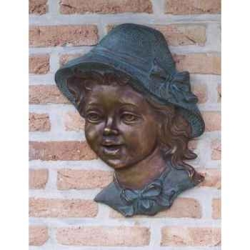 Fille avec chapeau décoration murale -HW1217BR-BS