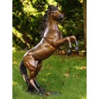 Cheval cabré en bronze h 100 cm -B1096