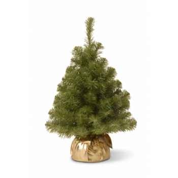 Sapin new noble spruce tree in gold cloth bag h61cm Van der Gucht -31NNB2GD