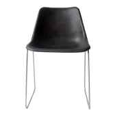 chaise en cuir pied argent solxluna style giron pn913p