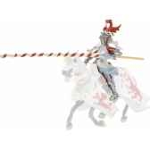 collection les dragons chevalier cimier dragon rouge et blanc cavalier figurine sans chevalet figurine plastoy 62013