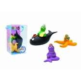 jouets de bain 4 pieces barbamama baleinebarbabelle sirenebarbalala coquillagebarbotine pieuvre figurine plastoy 80504