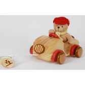 petit ours et sa jolie voiture en bois 1405