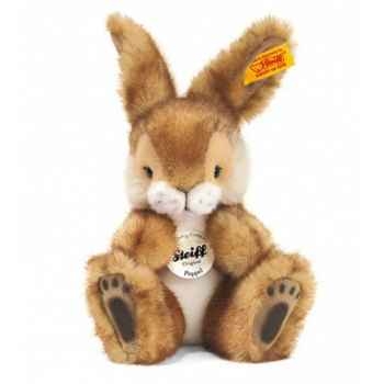 Peluche steiff lapin poppel, brun chiné -080005