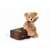 peluche steiff ours teddy fynn dans sa valise beige 111471