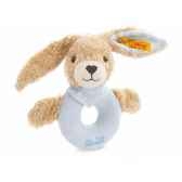 peluche steiff lapin hoppeanneau de prehension avec hochet bleu 237522