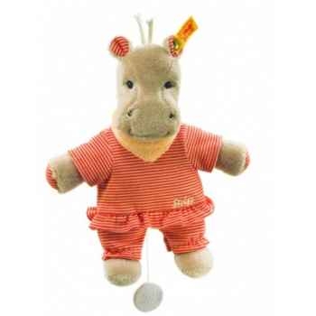 Peluche steiff hippo mockyli avec boîte à musique, apricot -237782
