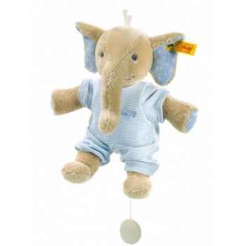 Peluche steiff Éléphant trampili avec boîte à musique, bleu -237904