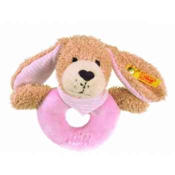 Peluche steiff chien bonne nuit anneau de préhension, rose -238093