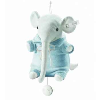 Peluche steiff selection éléphant avec boîte à musique, bleu -239373