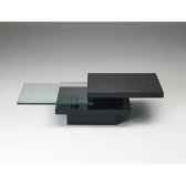 les independants table basse rectangulaire pivotante 2 plateaux en mdf noir mini