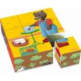 9 cubes en carton petit ours brun vilac 6062
