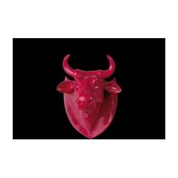 Figurine Trophée vache cowhead pink   25cm Art in the City 80995