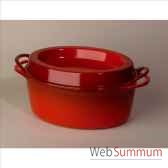 le creuset cocotte en fonte ovale doufeu 30 cm coloris cerise 319827