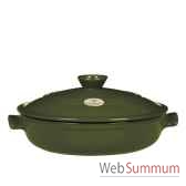 emile henry flame olive sauteuse avec couvercle 30 cm 004388