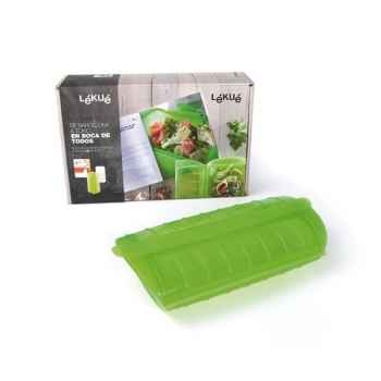 Lekue coffret papillote 2p verte+grille+livre -005092