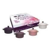 le creuset set de 4 mini cocottes 10 cm glamour 005749