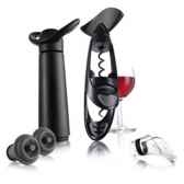 vacuvin wine set tire bouchon pompe a vin anti goutte bouchons 006833