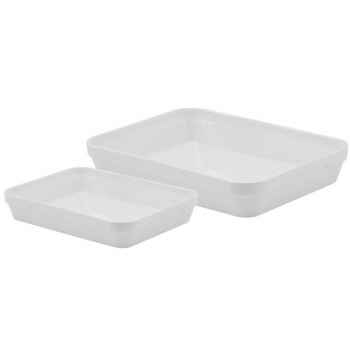 Revol lot de 2 plats rectangulaires blancs - londres -007665