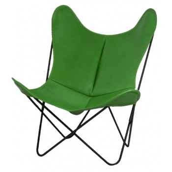 Fauteuil aa butterfly cuir vert AA new design